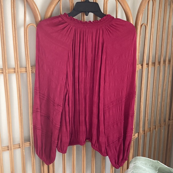 Evereve Sanctuary Pink Peasant Boho Blouse Medium - Picture 4 of 4